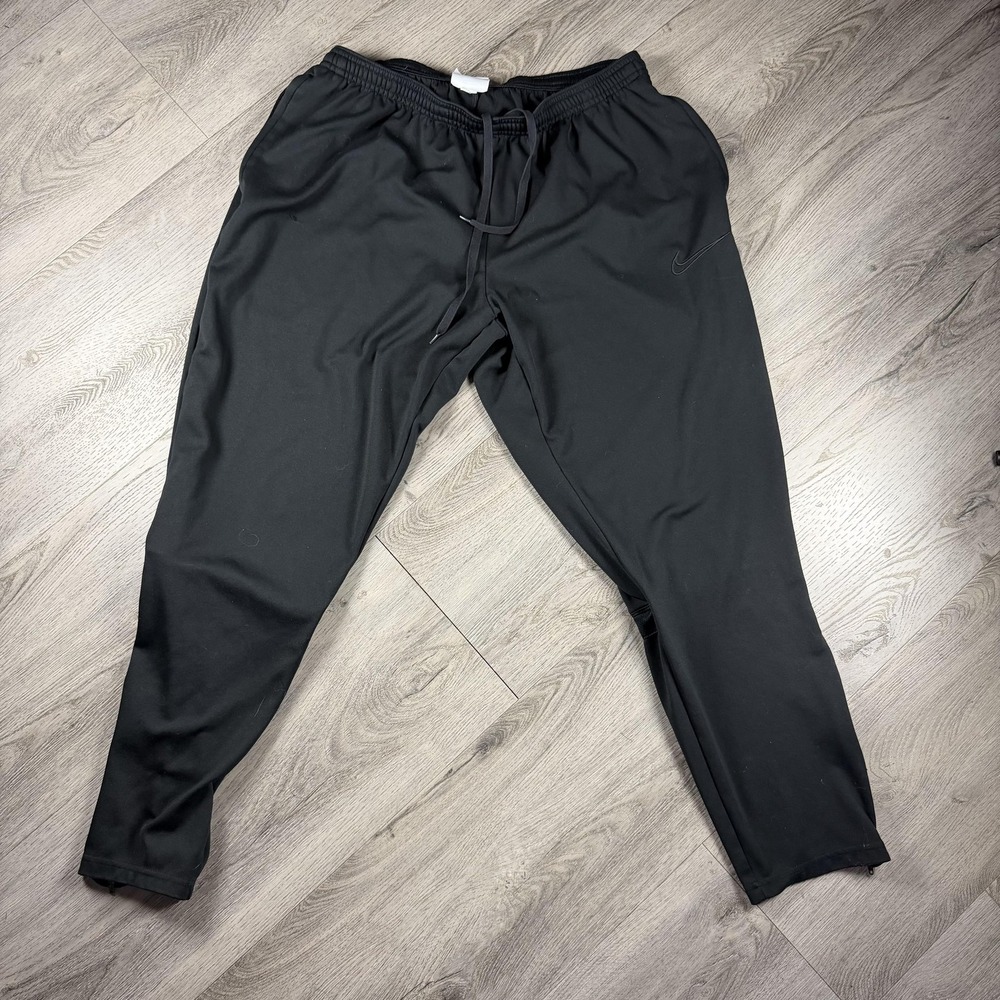 Nike Dri-FIT Pants Mens XL Black Track Elastic Waist Ankle Zips DA2800-010